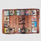 カスタムの写真コラージュ再生木材 ゴルフタオル (横)