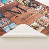 カスタムの写真コラージュ再生木材 シェルパブランケット (3/4)