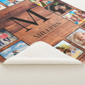 カスタムの写真コラージュ再生木材 シェルパブランケット (3/4)