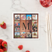 カスタムの写真コラージュ再生木材 スタンダードカクテルナプキン (インサイチュ)