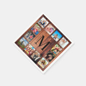 カスタムの写真コラージュ再生木材 スタンダードカクテルナプキン (角)