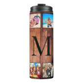 カスタムの写真コラージュ再生木材 タンブラー (正面)