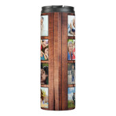 カスタムの写真コラージュ再生木材 タンブラー (裏面)