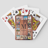 カスタムの写真コラージュ再生木材 トランプ (裏面)