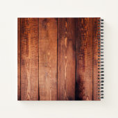 カスタムの写真コラージュ再生木材 ノートブック (裏面)