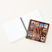 カスタムの写真コラージュ再生木材 ノートブック (内部)
