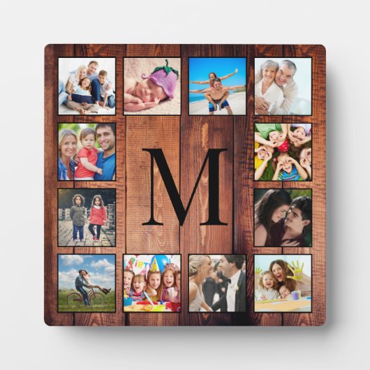 カスタムの写真コラージュ再生木材 フォトプラーク (正面)