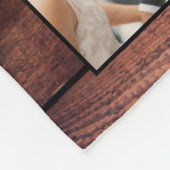 カスタムの写真コラージュ再生木材 フリースブランケット (角)