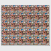 カスタムの写真コラージュ再生木材 ラッピングペーパー (フラット)