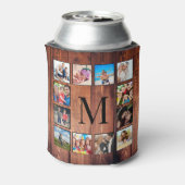 カスタムの写真コラージュ再生木材 缶クーラー (缶裏面)