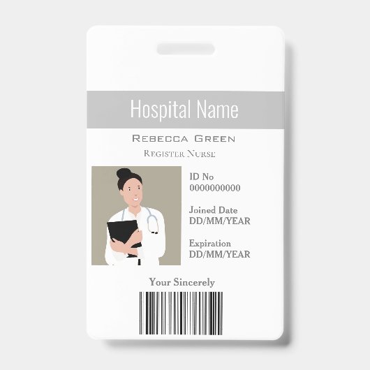 カスタムの写真バーコード名ID バッジ (正面)