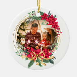 カスタムの写真ホリデークリスマス セラミックオーナメント
