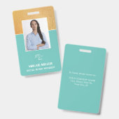 カスタムの写真名とロゴIDバッジ バッジ (正面＆裏面)