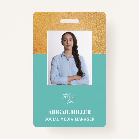 カスタムの写真名とロゴIDバッジ バッジ (正面)