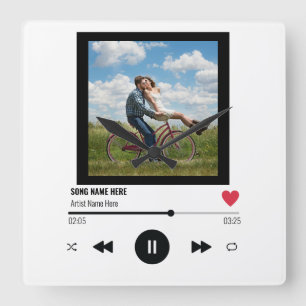 カスタムの写真愛好家ユニークが音楽を贈り物 スクエア壁時計