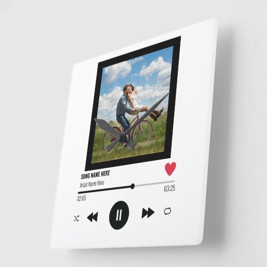 カスタムの写真愛好家ユニークが音楽を贈り物 スクエア壁時計 (傾斜)