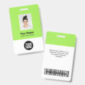 カスタムの写真、バーコード、ロゴ、名前バッジ バッジ (表裏)