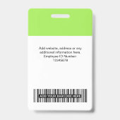 カスタムの写真、バーコード、ロゴ、名前バッジ バッジ (裏面)