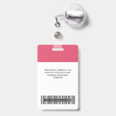 カスタムの写真、バーコード、ロゴ、名前バッジ バッジ (伸縮クリップ付きの裏面)