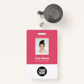 カスタムの写真、バーコード、ロゴ、名前バッジ バッジ (正面リトラクタブル付き)
