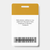 カスタムの写真、バーコード、ロゴ、名前バッジ バッジ (裏面)