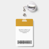 カスタムの写真、バーコード、ロゴ、名前バッジ バッジ (伸縮クリップ付きの裏面)