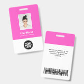 カスタムの写真、バーコード、ロゴ、名前 バッジ (表裏)