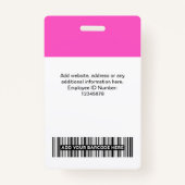 カスタムの写真、バーコード、ロゴ、名前 バッジ (裏面)