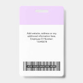 カスタムの写真、バーコード、名前バッジ バッジ (裏面)