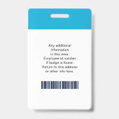 カスタムの写真、ロゴ、バーコード、名前バッジ バッジ (裏面)