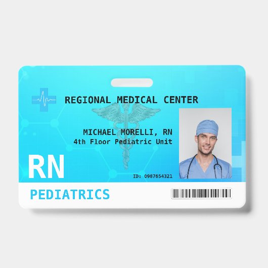 カスタムの写真、ロゴ、バーコードIDバッジ バッジ (正面)