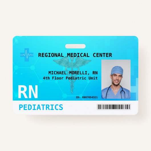 カスタムの写真、ロゴ、バーコードIDバッジ バッジ (正面)