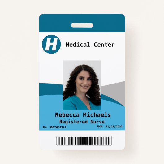 カスタムの写真、名前、バーコード、ロゴバッジ バッジ (正面)