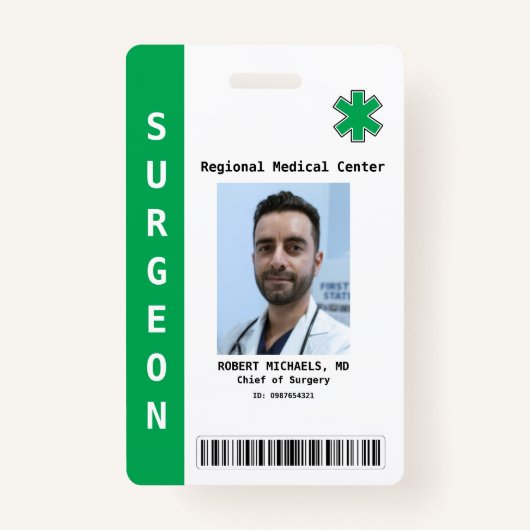 カスタムの写真、名前、バーコード、ロゴ バッジ (正面)