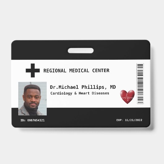 カスタムの写真、名前、バーコード、ロゴ バッジ (Front)