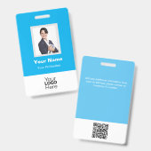 カスタムの写真、QRコード、ロゴ、名前バッジ バッジ (Front & Back)