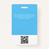 カスタムの写真、QRコード、ロゴ、名前バッジ バッジ (裏面)