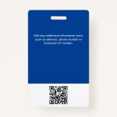 カスタムの写真、QRコード、ロゴ、名前バッジ バッジ (裏面)