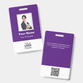 カスタムの写真、QRコード、ロゴ、名前バッジ バッジ (表裏)