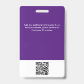 カスタムの写真、QRコード、ロゴ、名前バッジ バッジ (裏面)