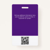 カスタムの写真、QRコード、ロゴ、名前バッジ バッジ (裏面)