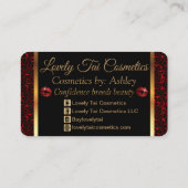 カスタムの化粧家、ヒョウと赤い唇 名刺 (裏面)