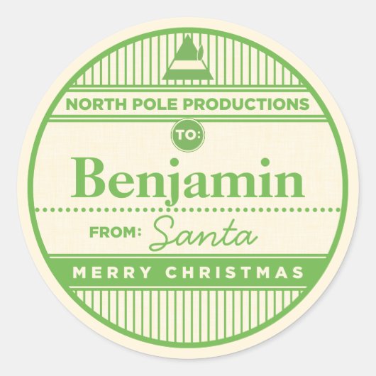 カスタムの北極の生産のクリスマスのステッカー ラウンドシール (正面)
