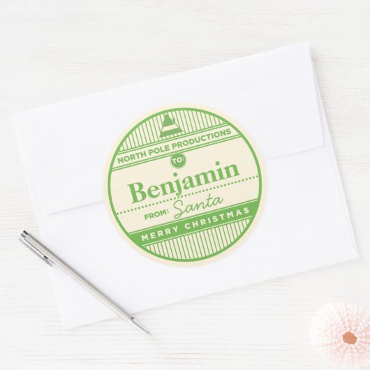 カスタムの北極の生産のクリスマスのステッカー ラウンドシール (封筒)