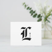 カスタムの古い英語のフォント文字(例: L for Letter) ポストカード (スタンド正面)