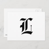 カスタムの古い英語のフォント文字(例: L for Letter) ポストカード (正面/裏面)