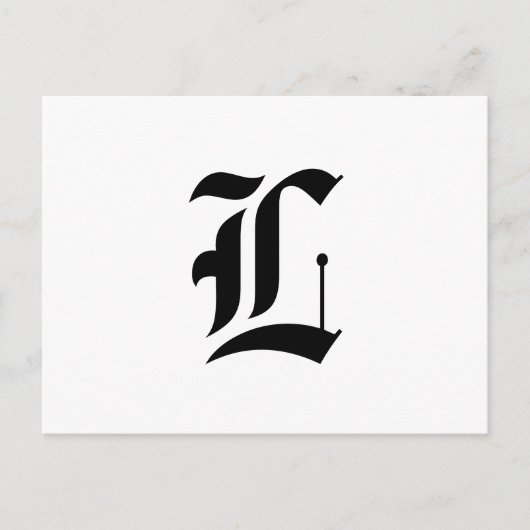 カスタムの古い英語のフォント文字(例: L for Letter) ポストカード (正面)