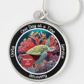 カスタムの回復マイルストーンギフト – Turtle キーホルダー (正面)