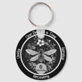 カスタムの壮麗な記念日の贈り物 – ビーとフローラ キーホルダー (正面)