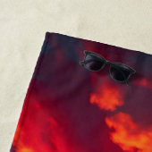 カスタムの夕日の海岸線 – 海の崖 ビーチタオル (インサイチュ)